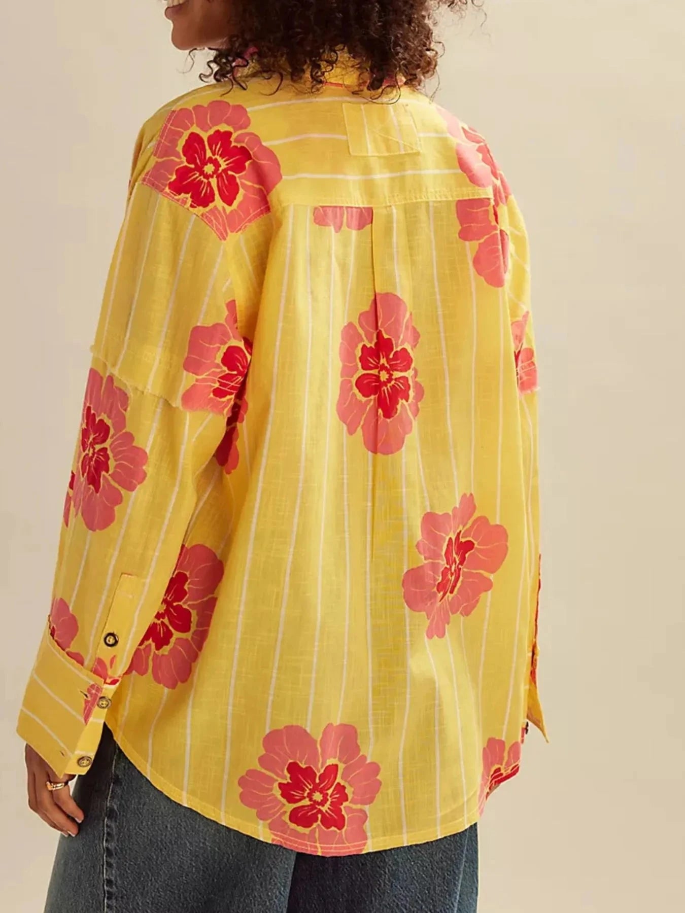 Printed Button-Up Long Sleeve Shirt