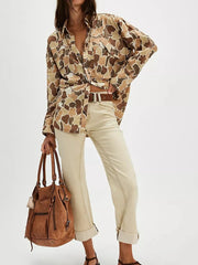 Printed Button-Up Long Sleeve Shirt