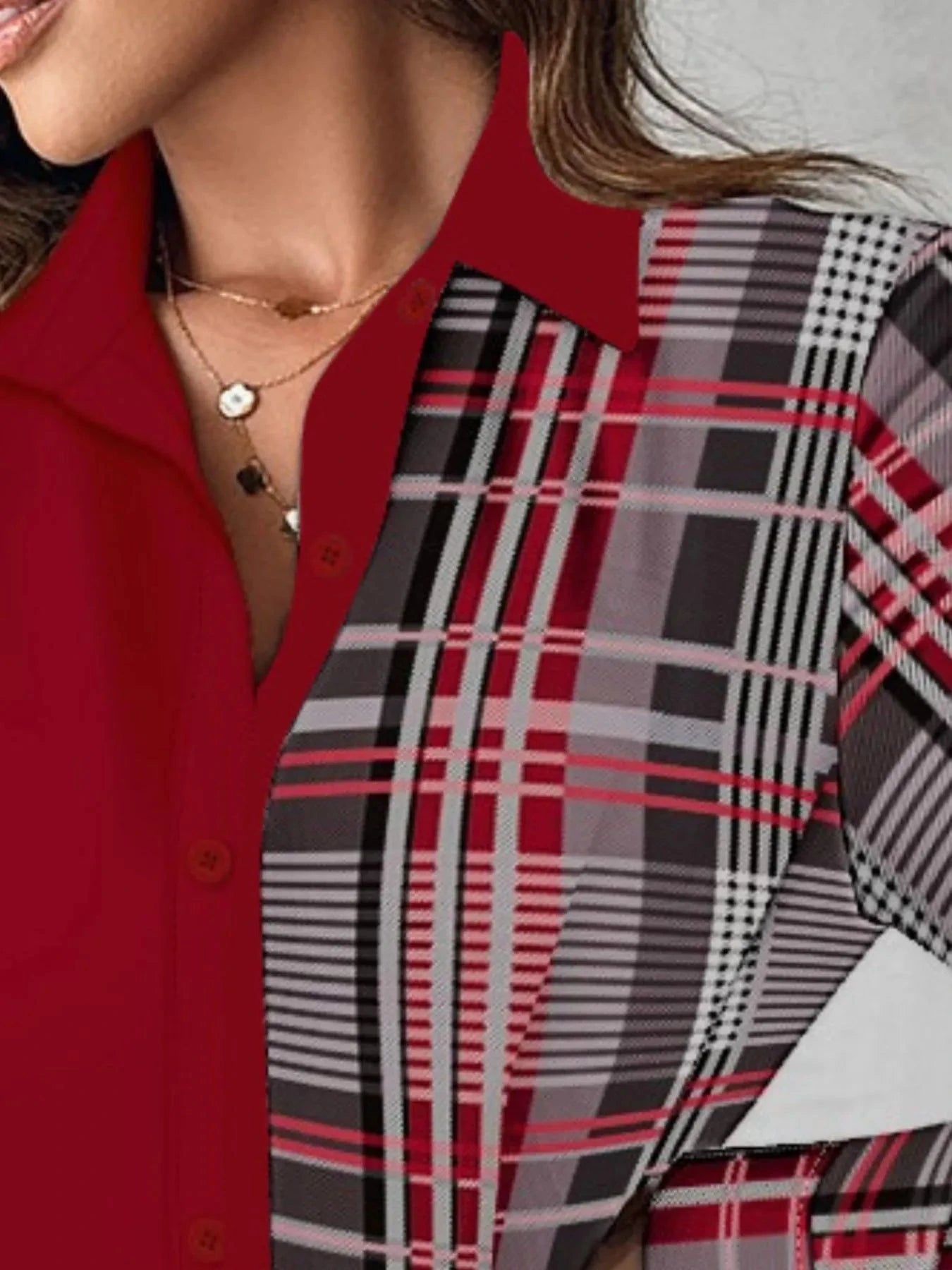 Printed Button Up Long Sleeve Shirt Dress