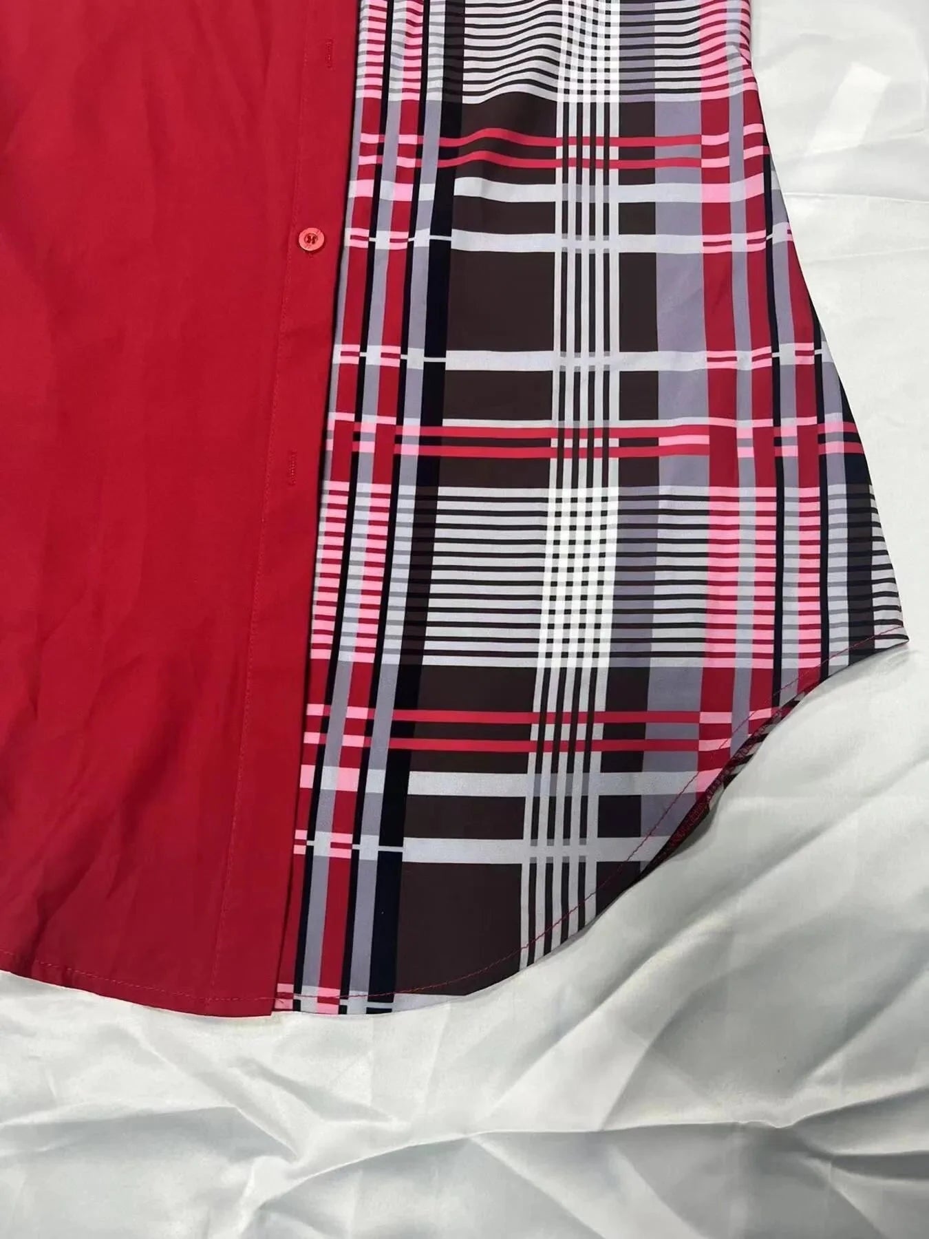 Printed Button Up Long Sleeve Shirt Dress