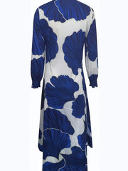 Printed Button Up Maxi Shirt Dress