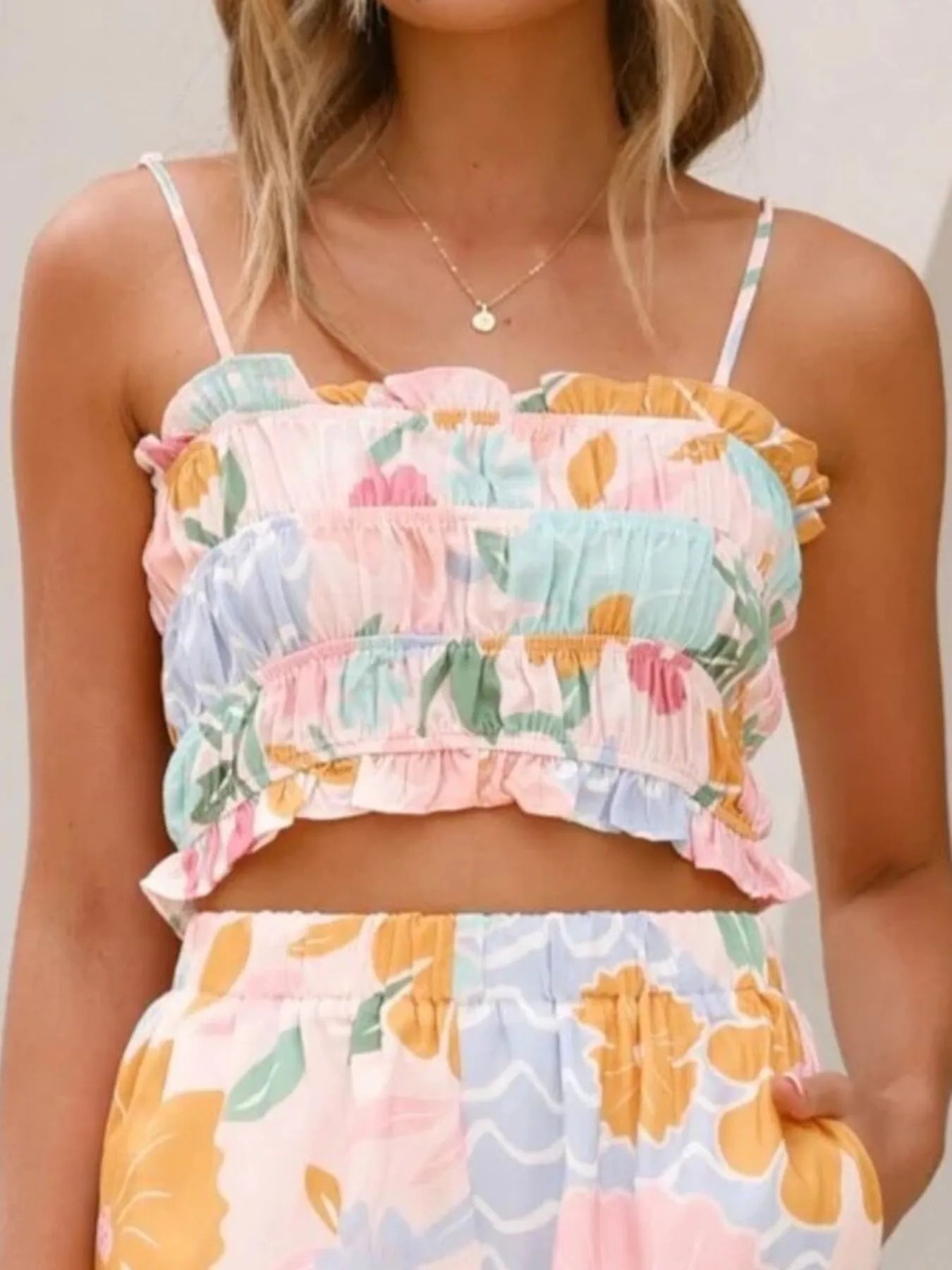 Printed Cami and Shorts Set