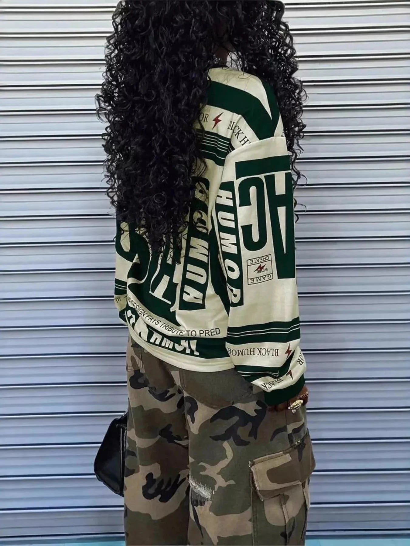 Printed Drop Shoulder Long Sleeve T-Shirt