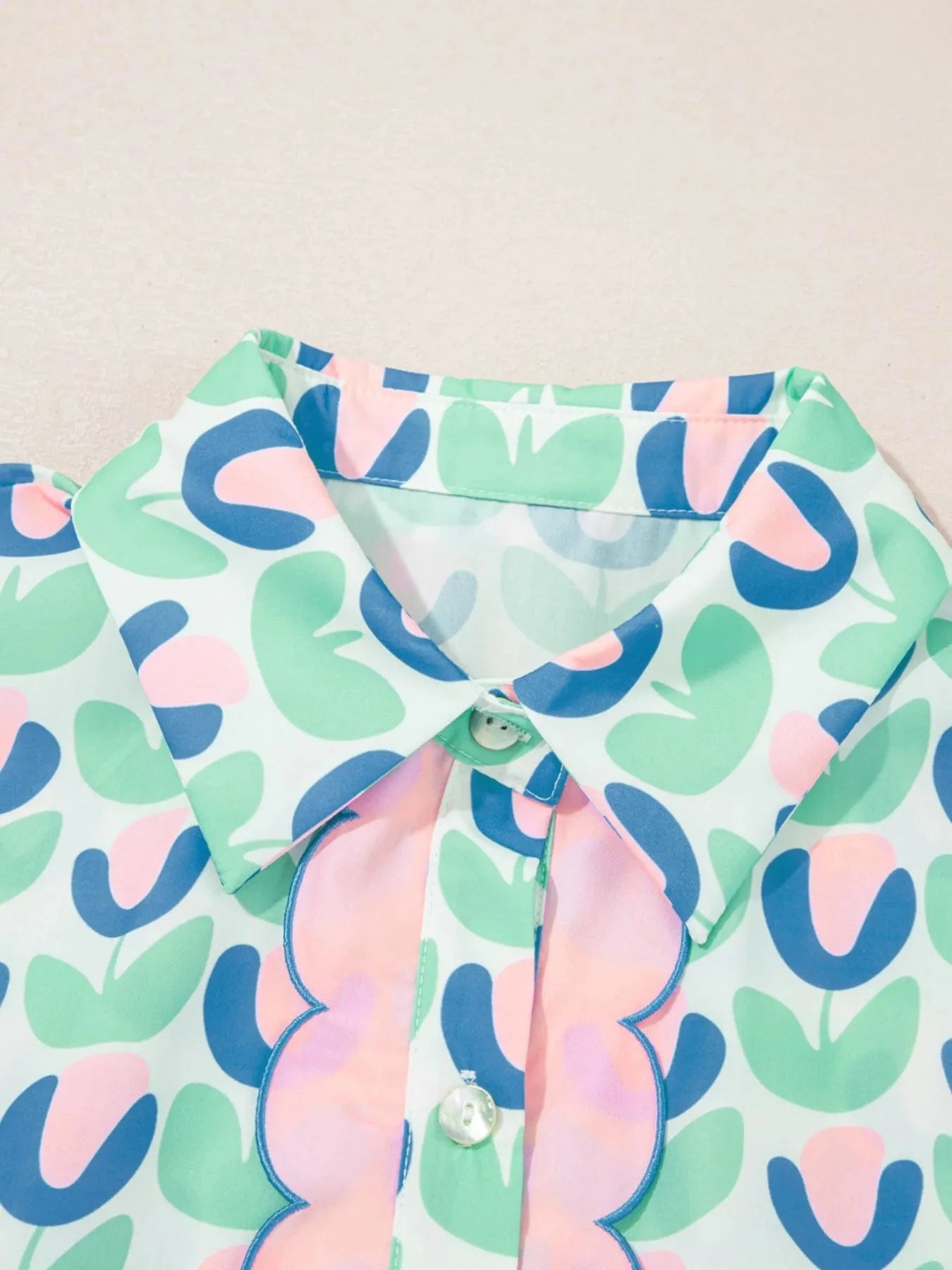 Printed Long Sleeve Shirt Dress