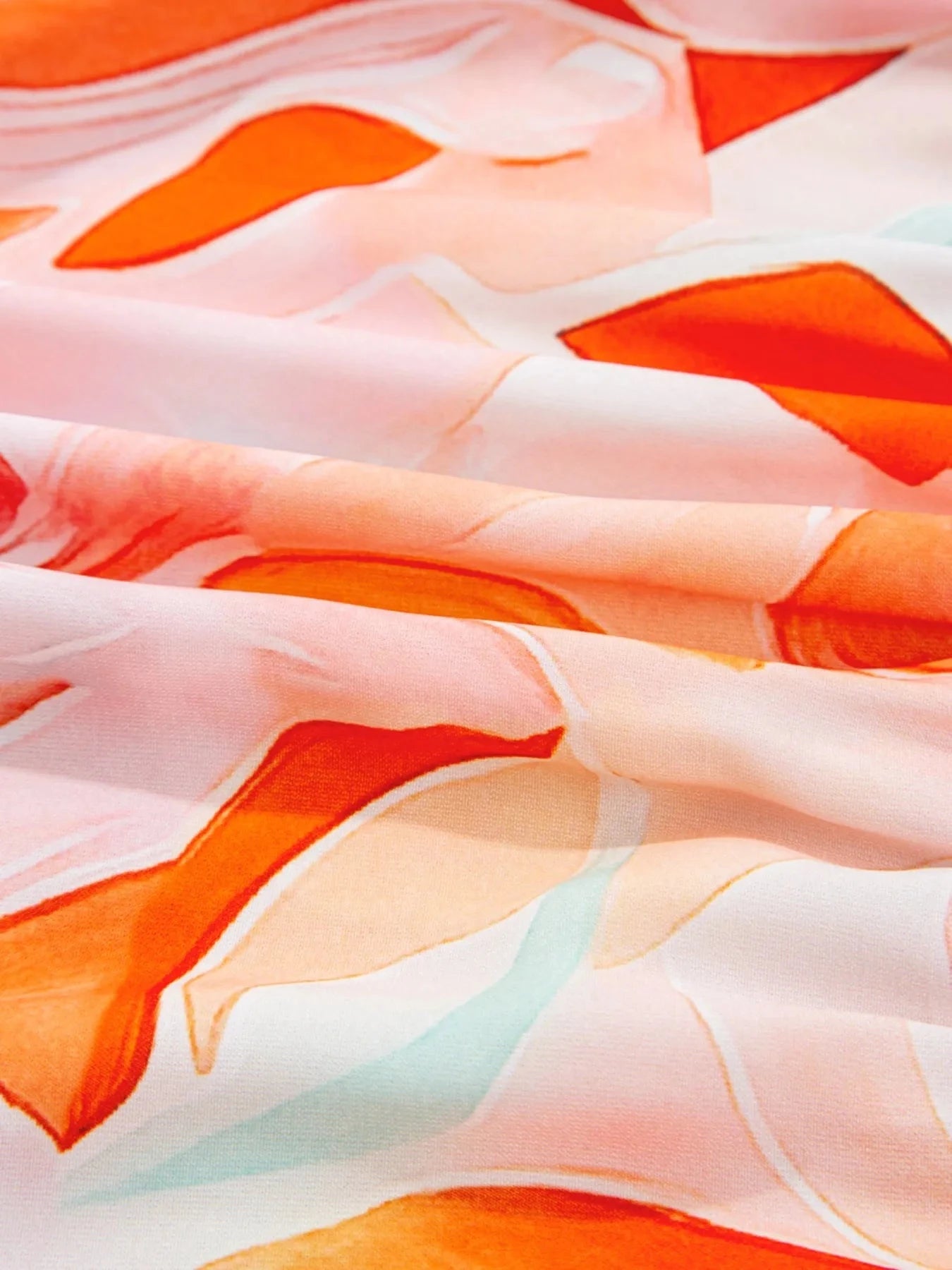 Printed Notched Long Sleeve Dress