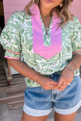 Printed Puff Sleeve Blouse