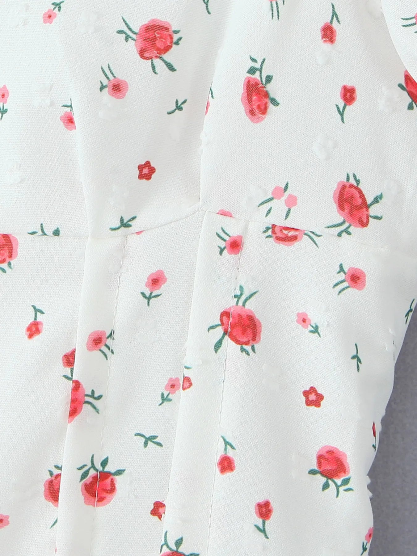 Printed Puff Sleeve Layered Dress