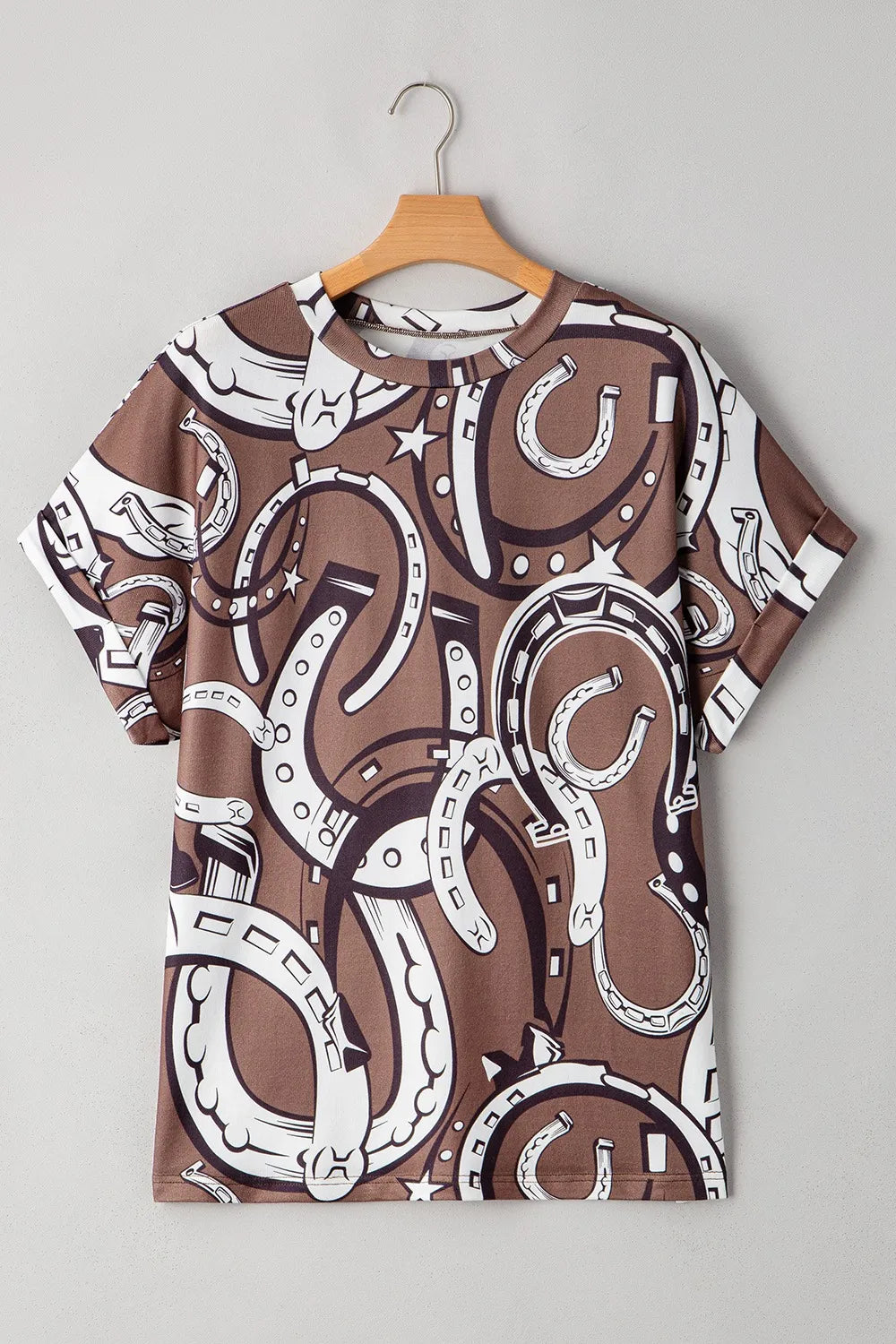 Printed Round Neck Short Sleeve T-Shirt