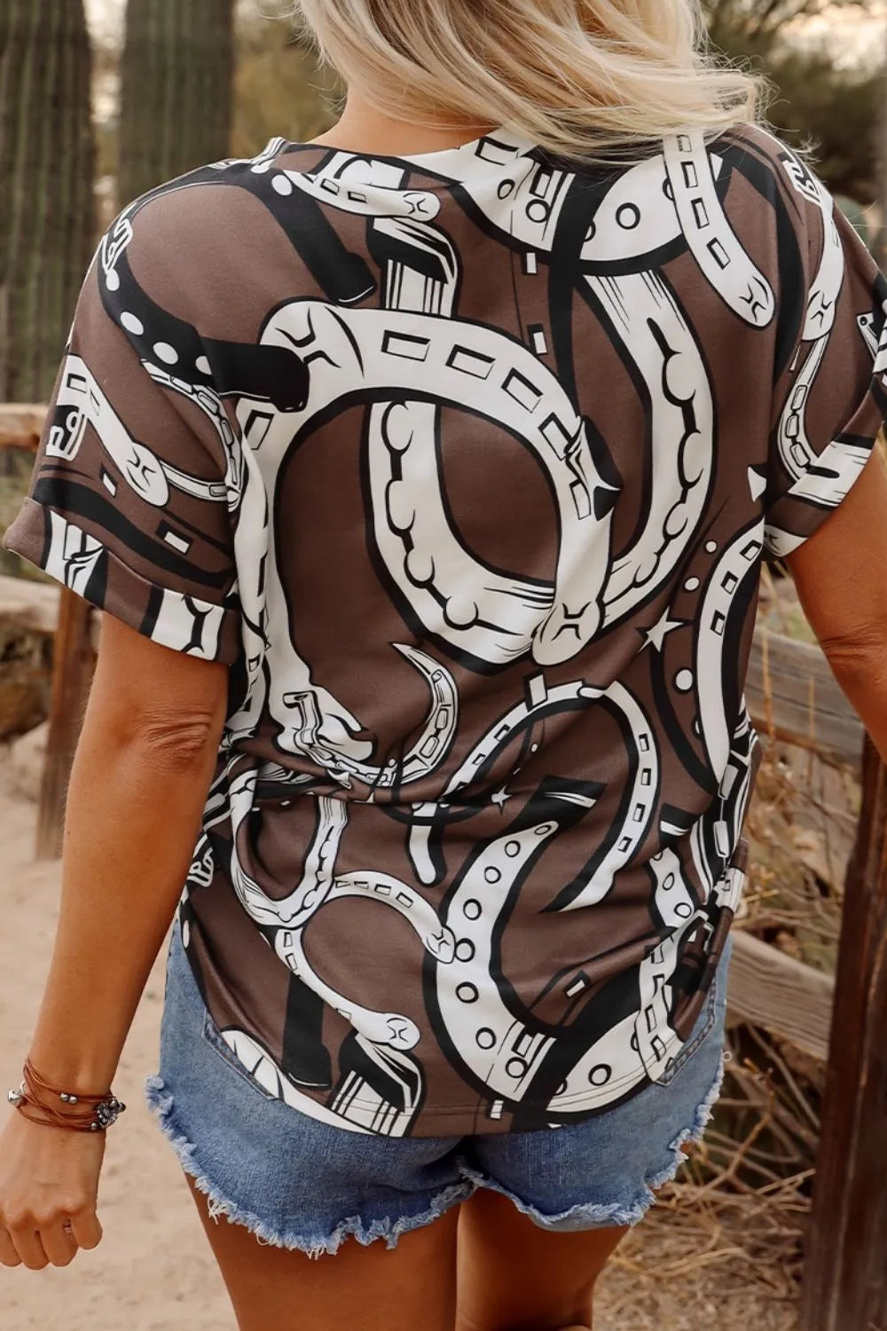 Printed Round Neck Short Sleeve T-Shirt