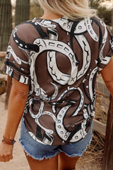 Printed Round Neck Short Sleeve T-Shirt