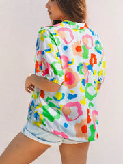 Printed Short Sleeve Blouse