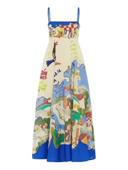 Printed Square Neck Cami Dress