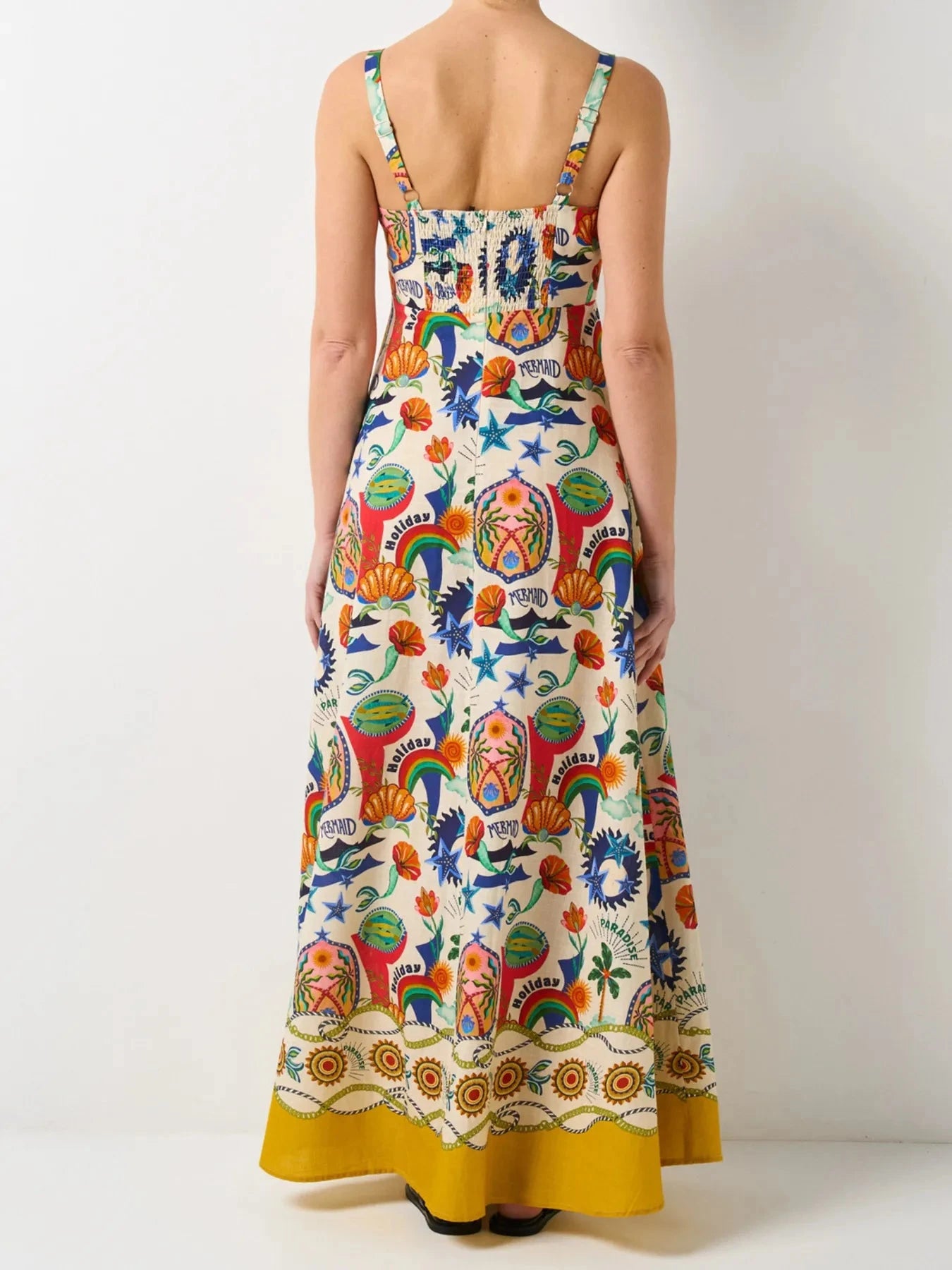 Printed Square Neck Maxi Dress