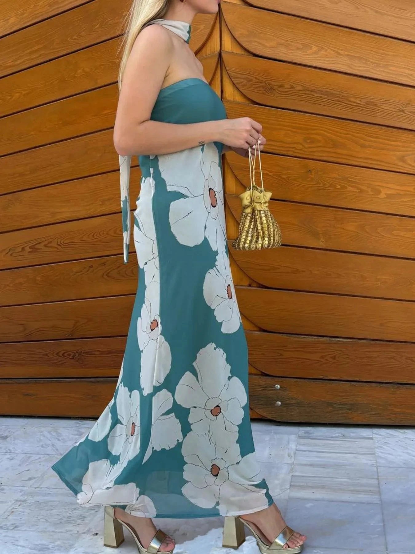Printed Tube Maxi Dress