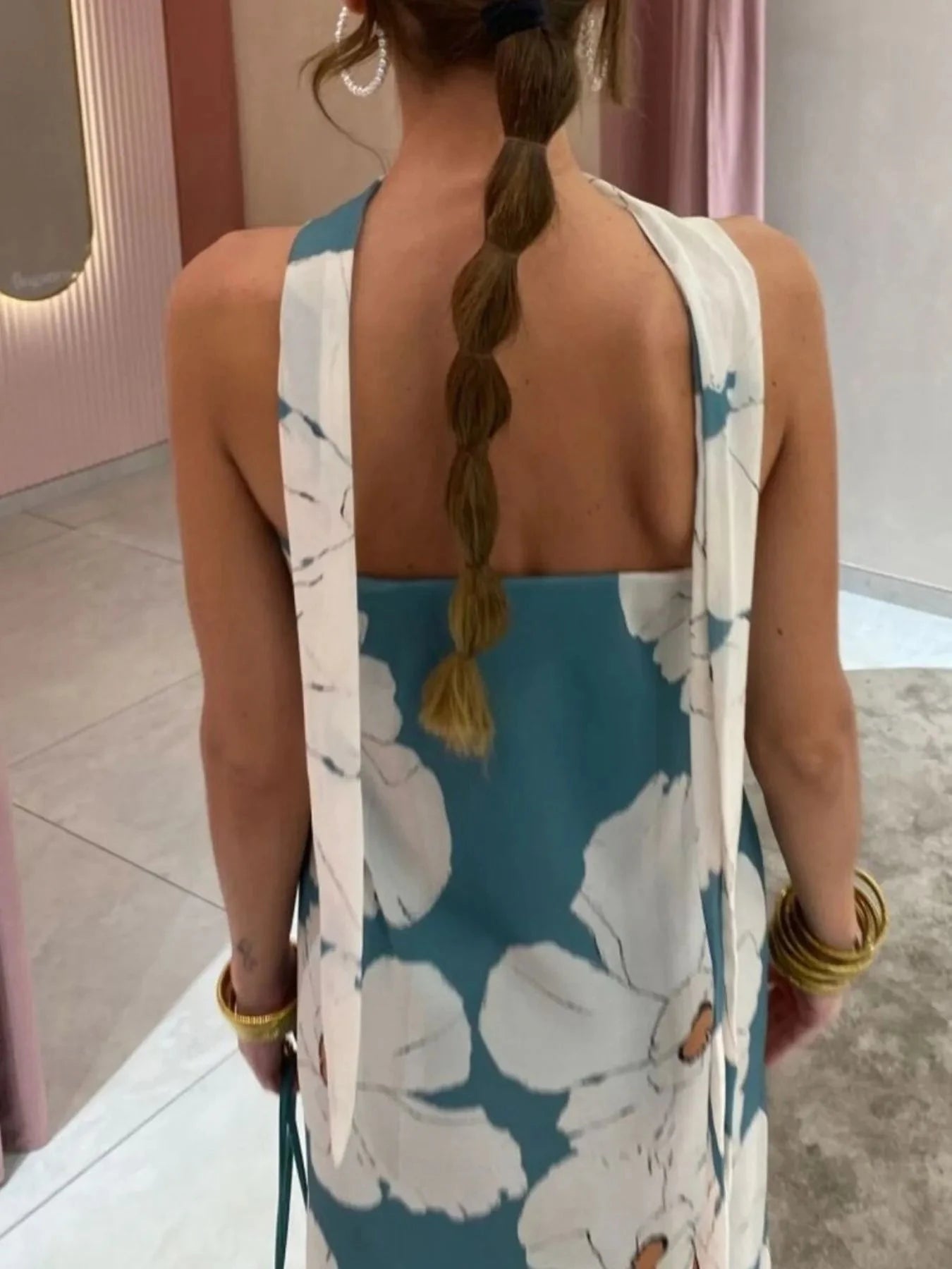 Printed Tube Maxi Dress