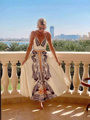 Printed V-Neck Cami Dress