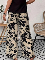 Printed Wide Leg Casual Pants