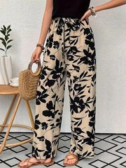 Printed Wide Leg Casual Pants
