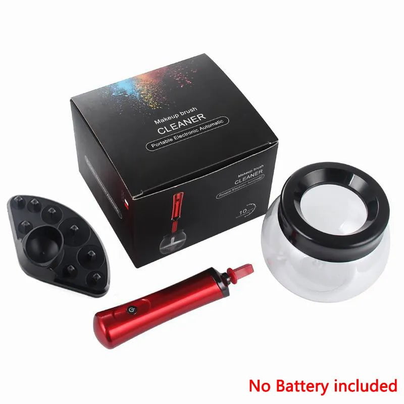 Professional Makeup Brush Cleaner: Fast Washing and Drying, Makeup Brush Cleaning Tools and Machine Model A-Red