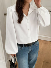 Puff Sleeve Button-Down Shirt