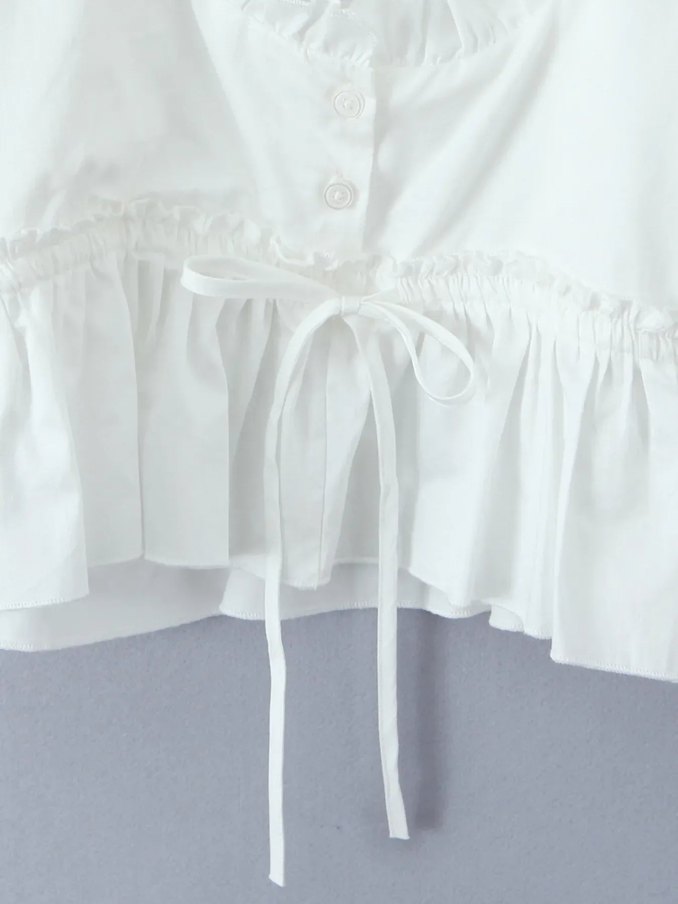 Puff Sleeve Ruffle Crop Blouse