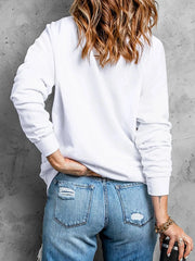 Pumpkin Graphic Round Neck Sweatshirt