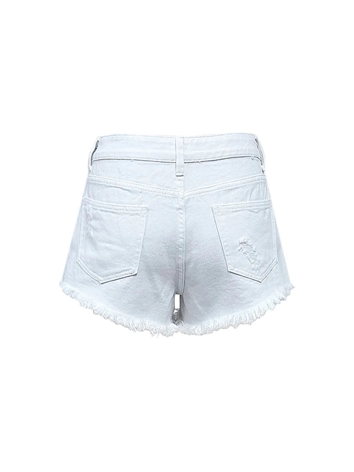 Raw Hem High Waist Denim Shorts