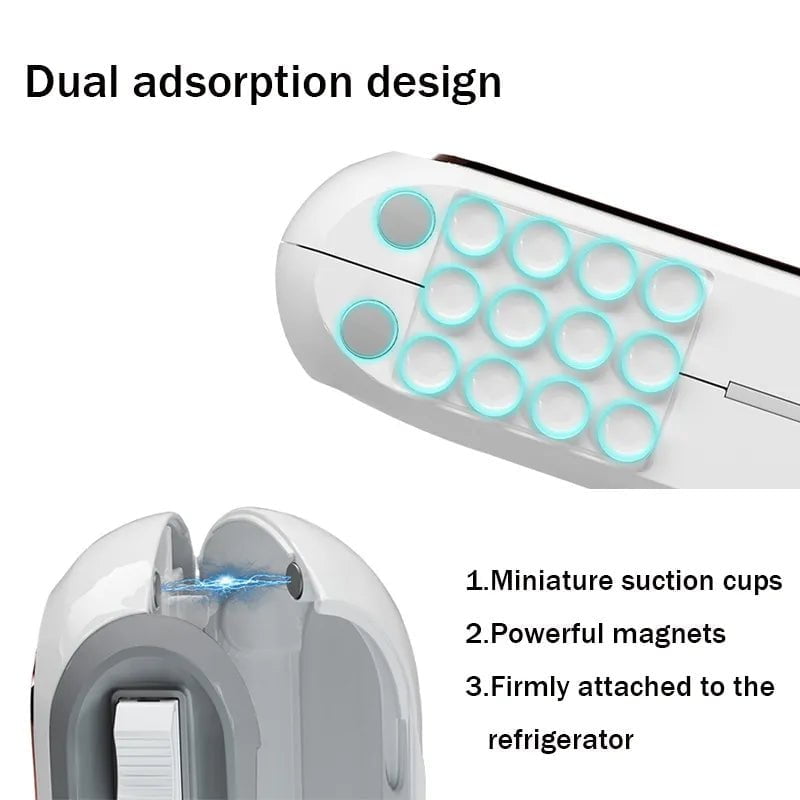 Refillable magnetic plastic wrap dispenser with cutter: for foil and film in the kitchen