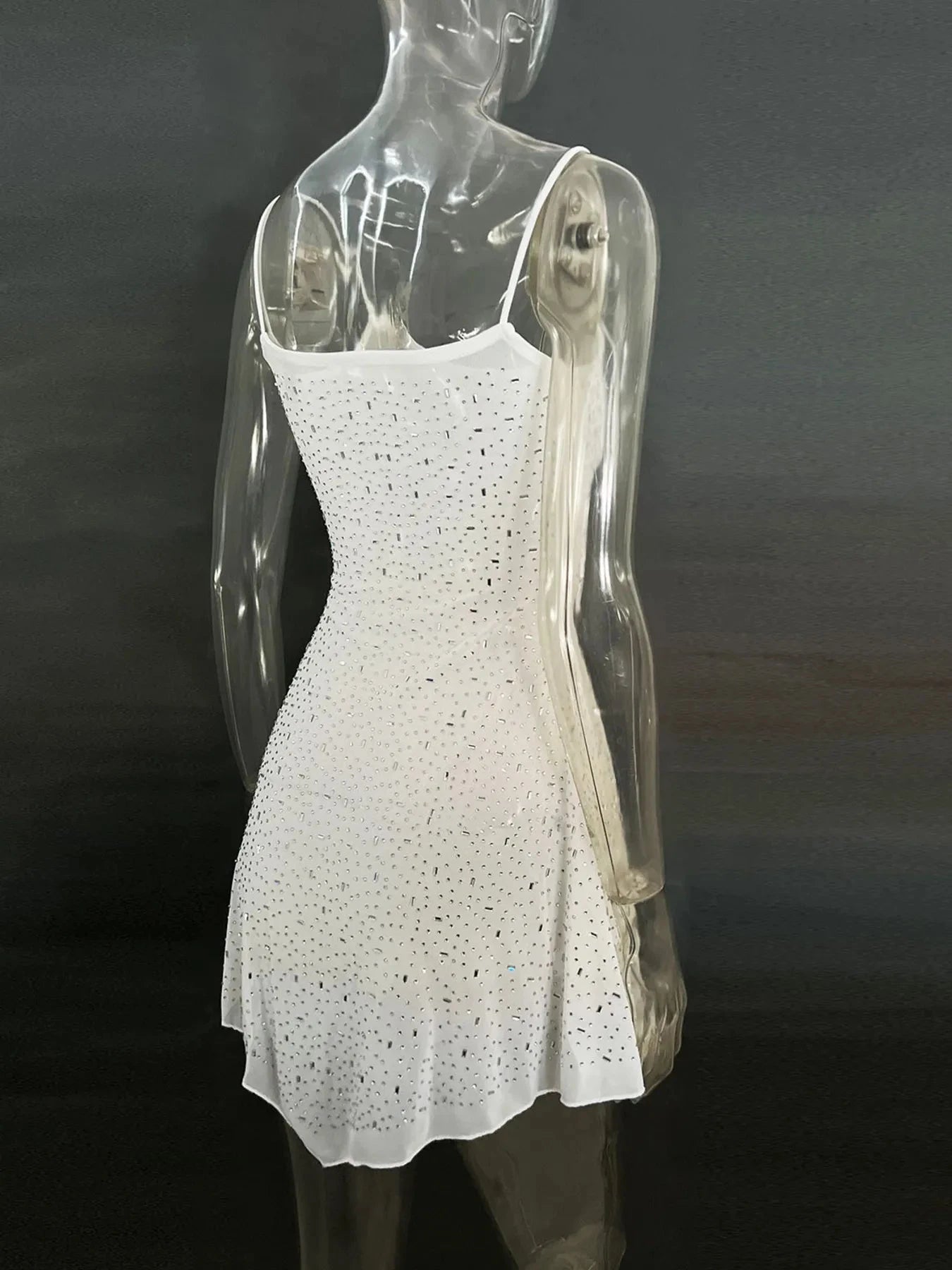 Rhinestone Decor Mini Cami Dress