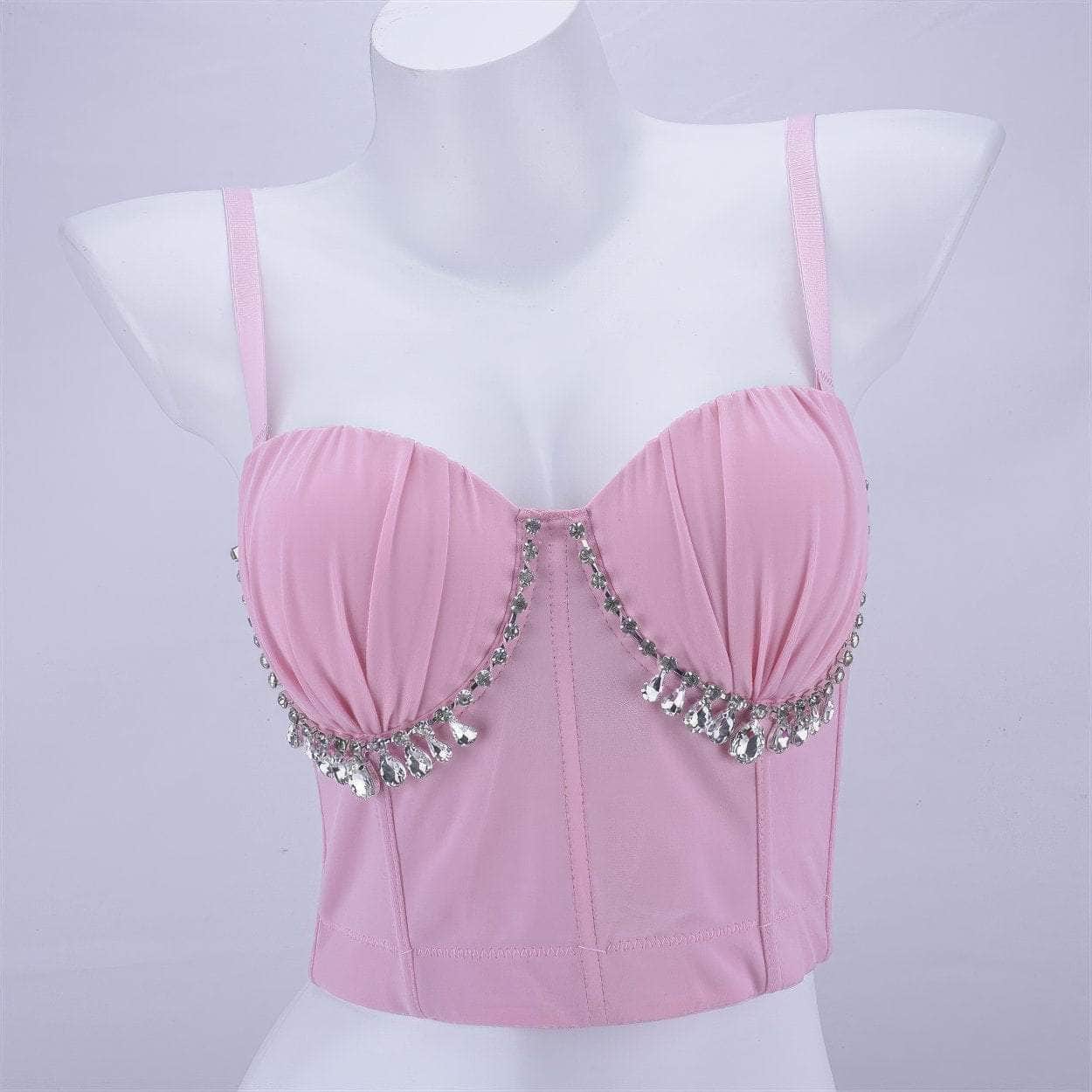 Rhinestone Embellished Bustier Corset Bralette