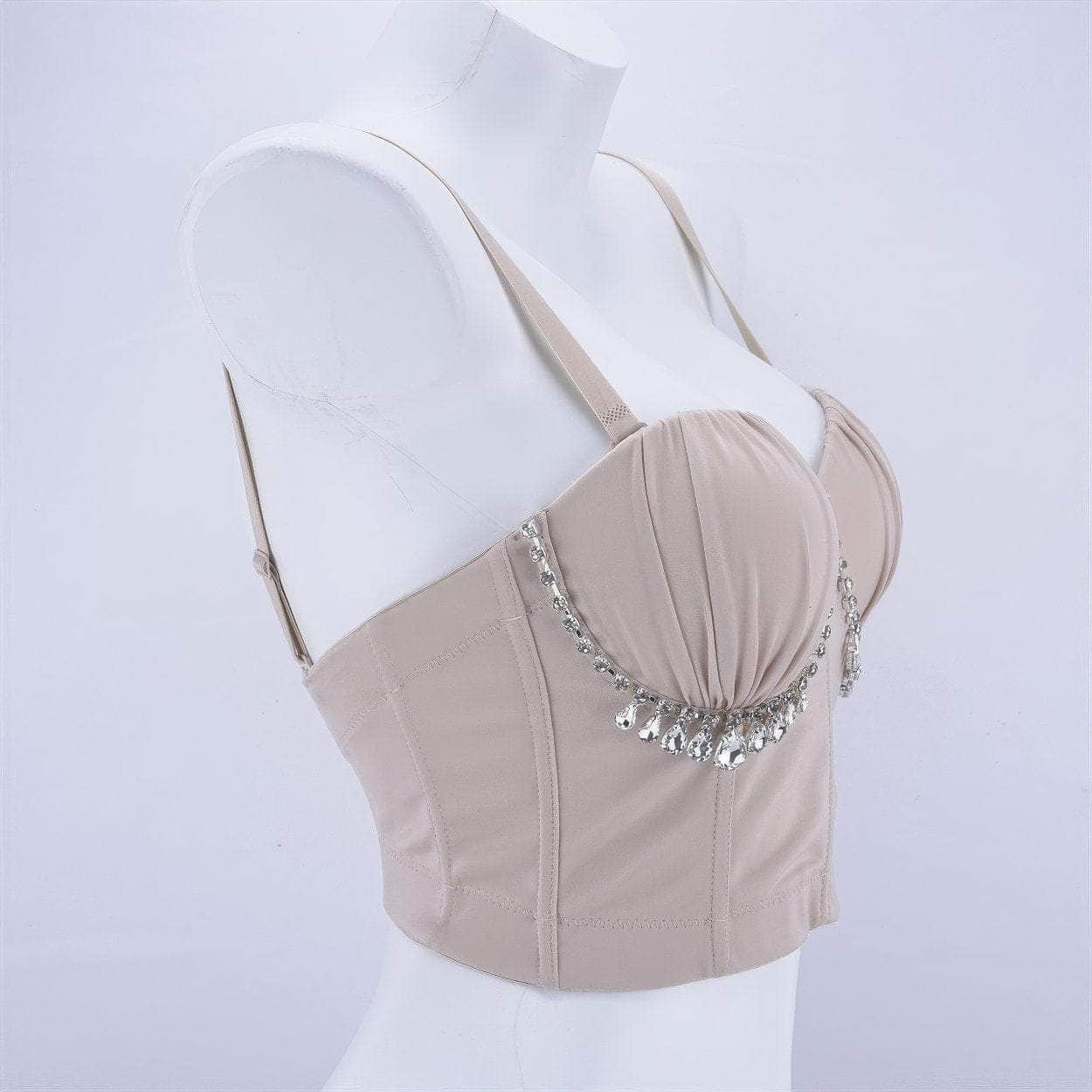 Rhinestone Embellished Bustier Corset Bralette