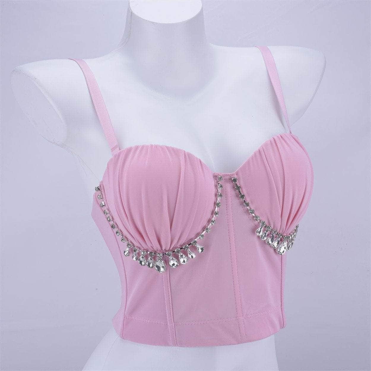 Rhinestone Embellished Bustier Corset Bralette