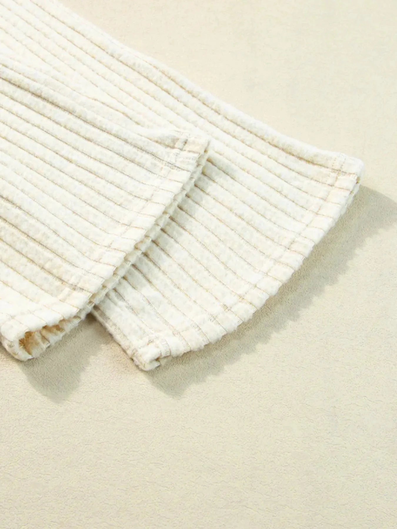 Ribbed Knit V-Neck Top and Pants Lounge Set