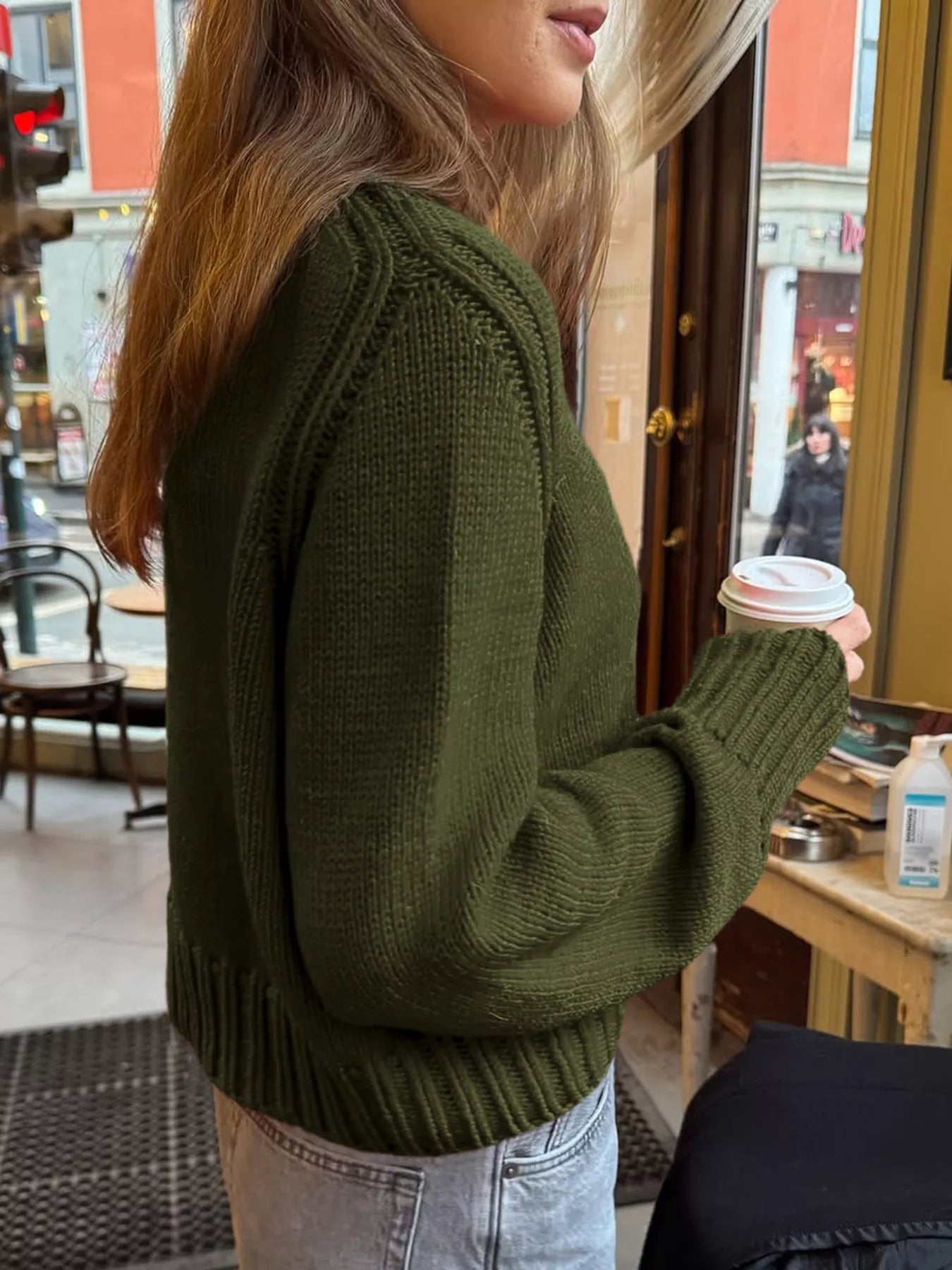 Ribbed Round Neck Sweater