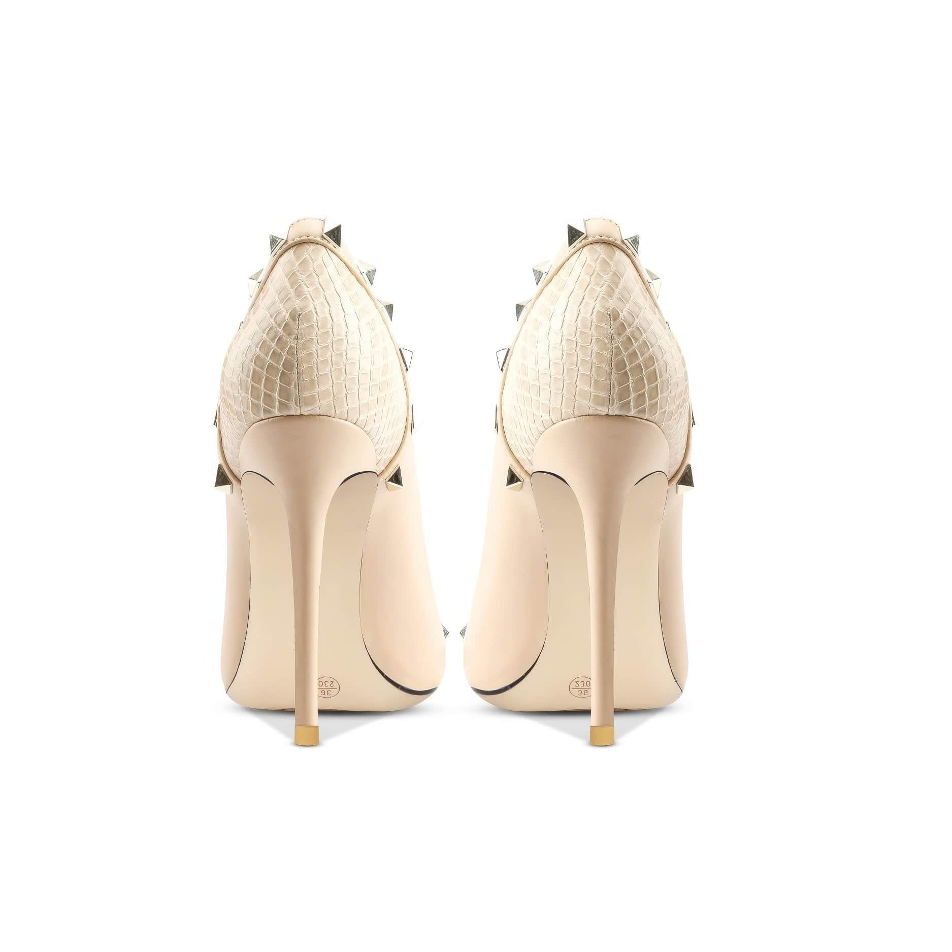 Rock Stud Croc Accented High Heels