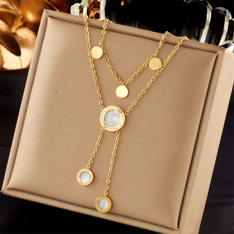 Roman Numeral Dial Pendant Necklace N1954