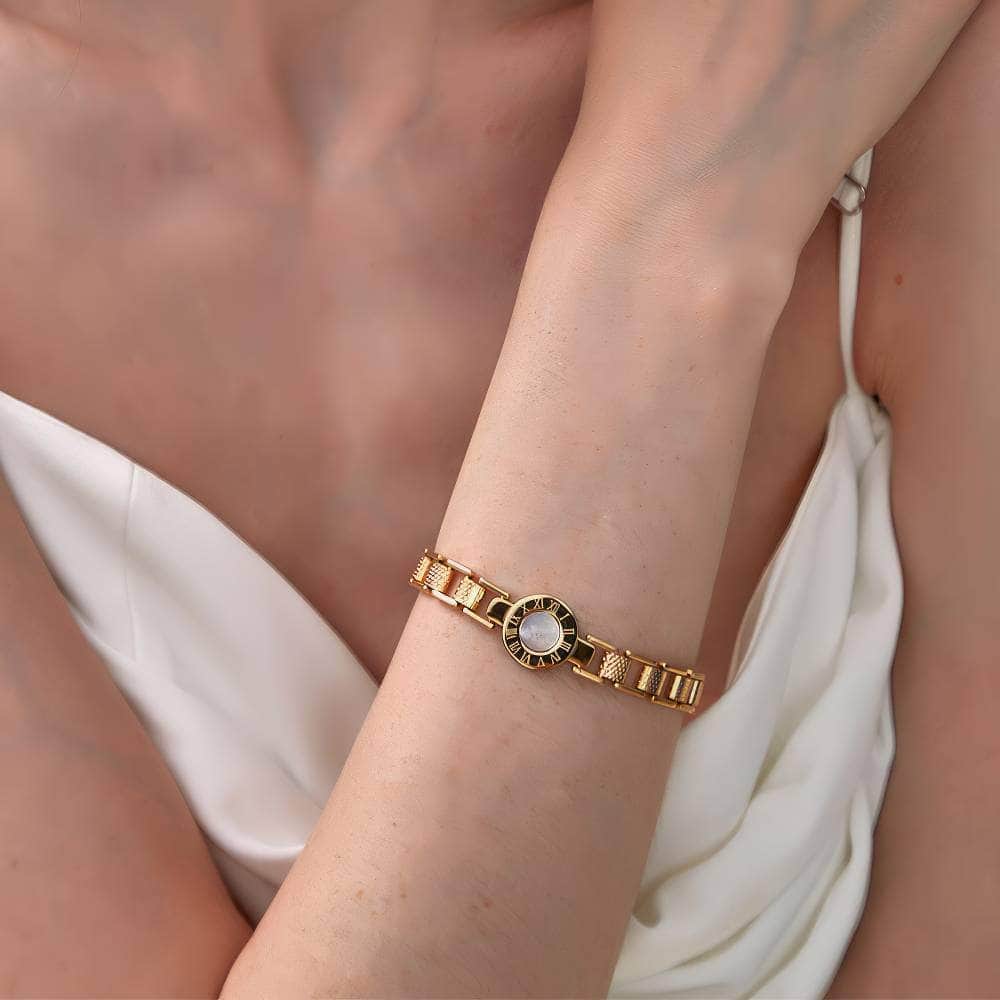 Roman Numerals Yellow Gold-Plated Bracelet Gold