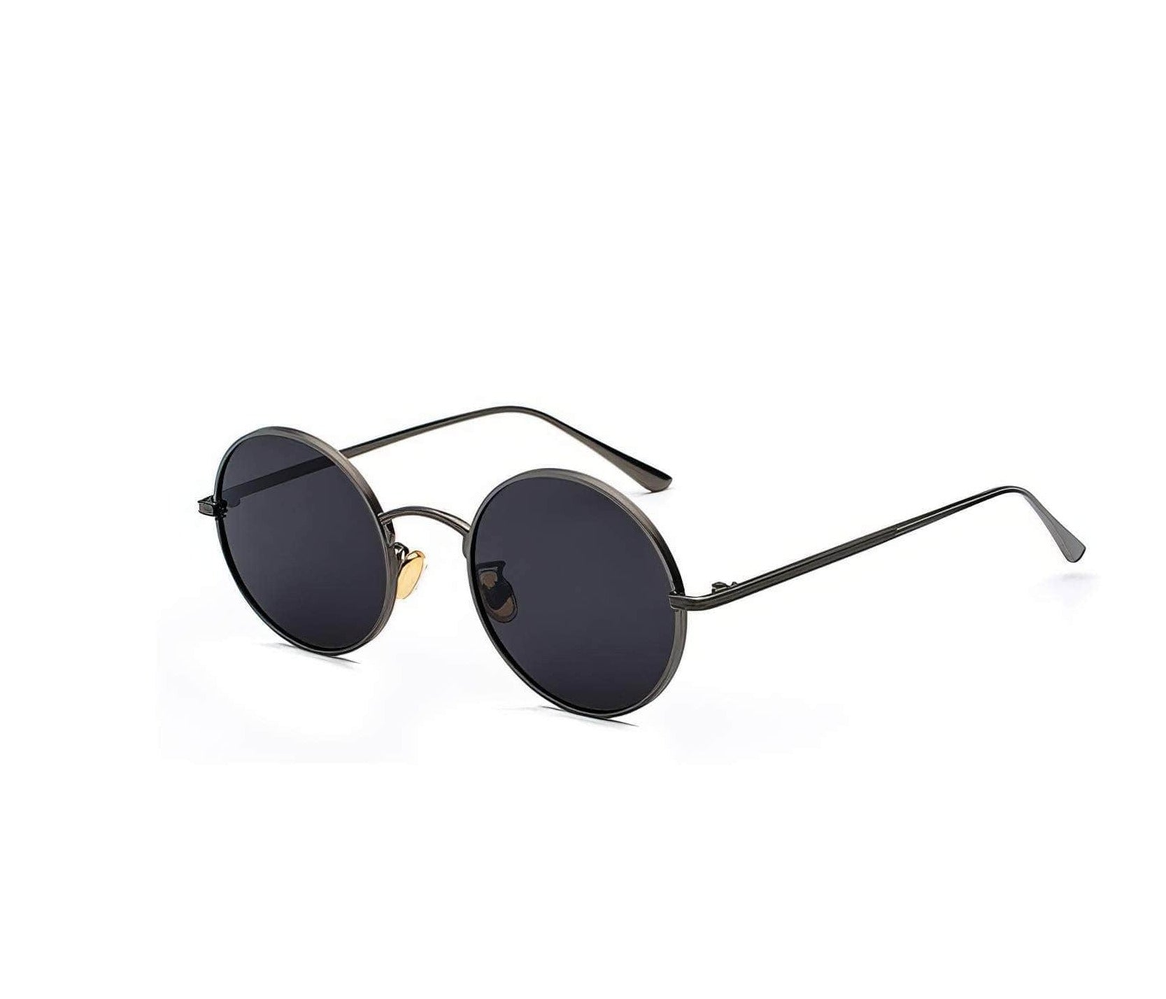 Round Lens Sunglasses Black/Black / Resin