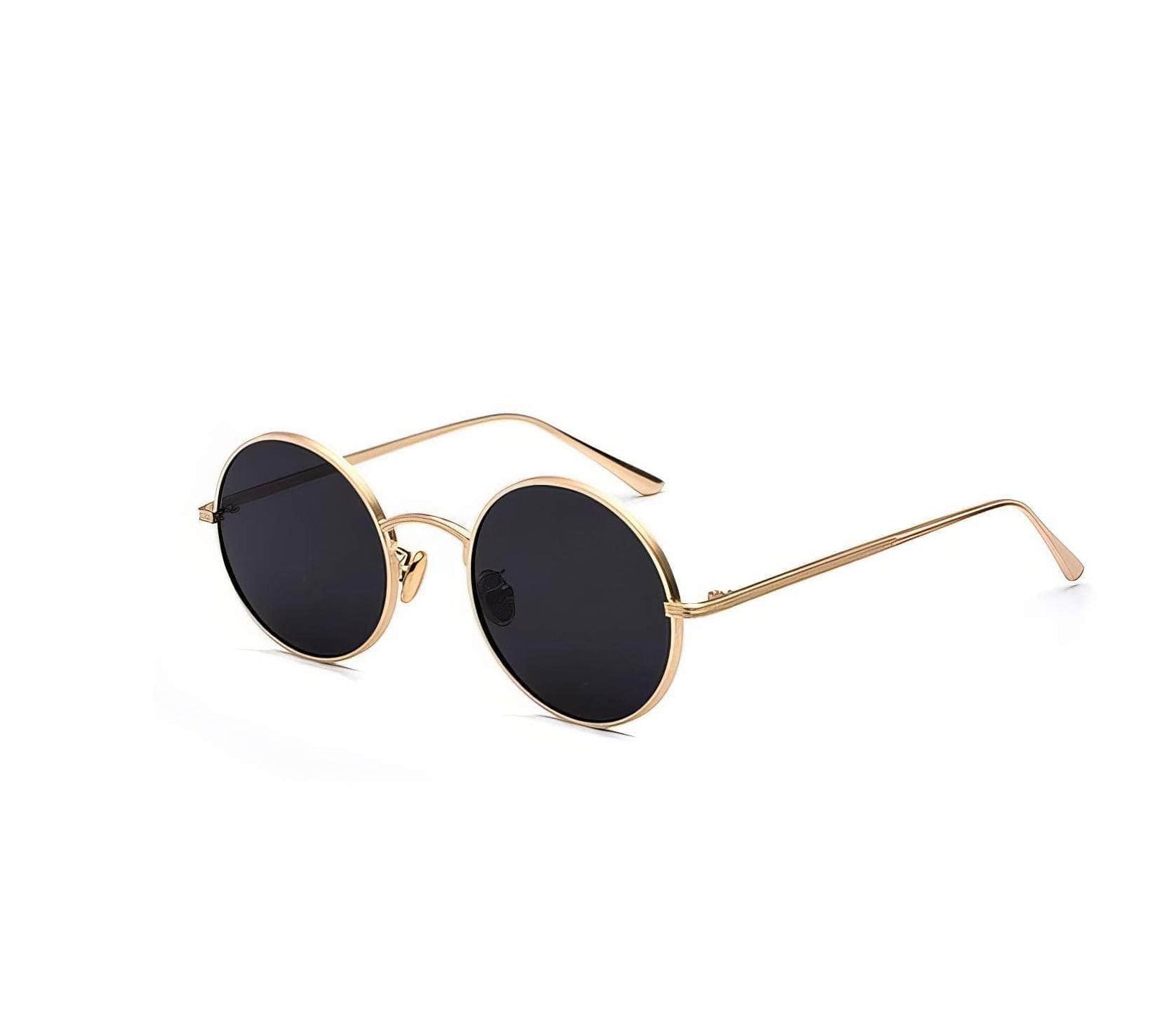 Round Lens Sunglasses Black/Gold / Resin