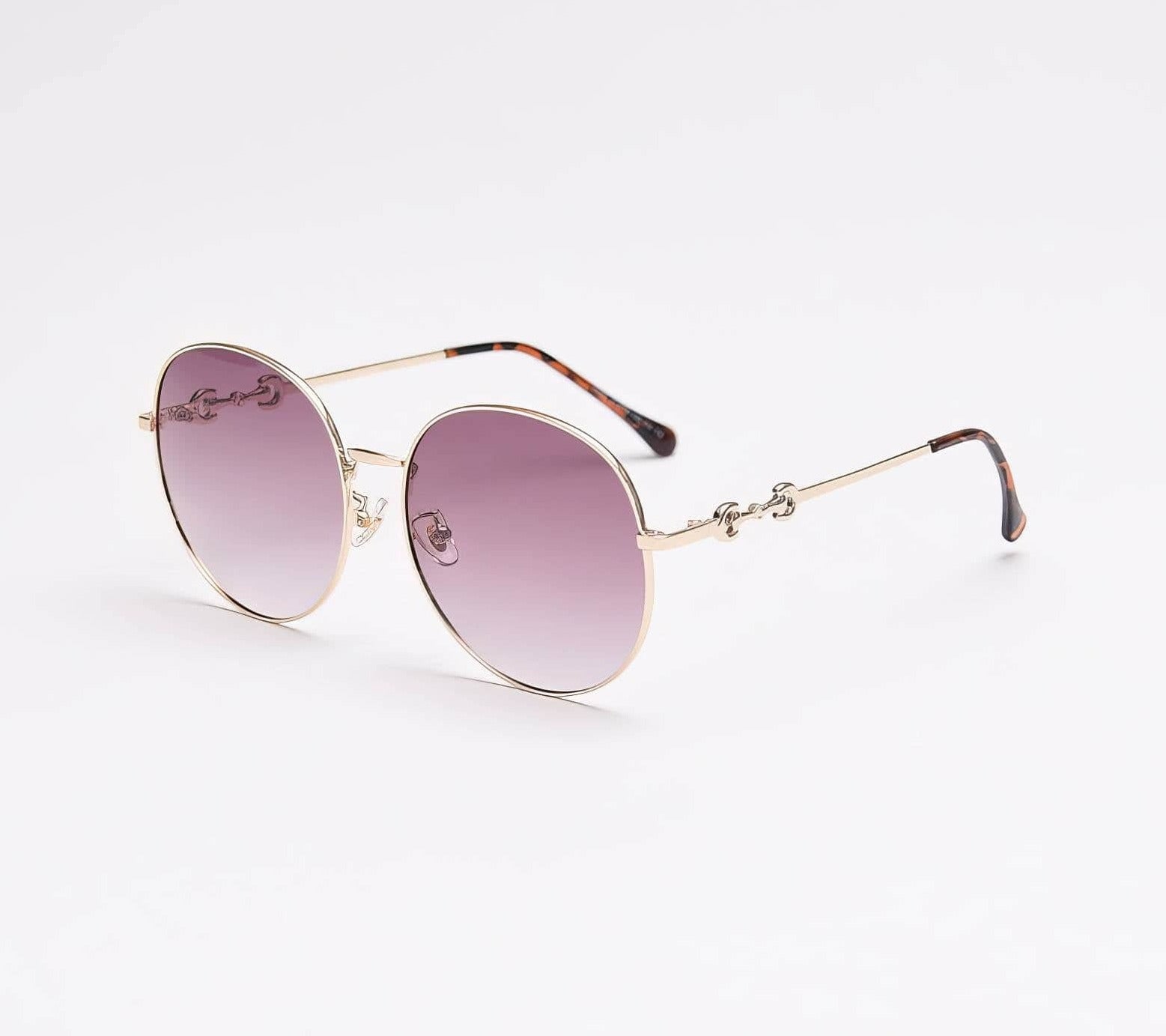 Round Metal Frame Eyewear Orange/Black / Resin