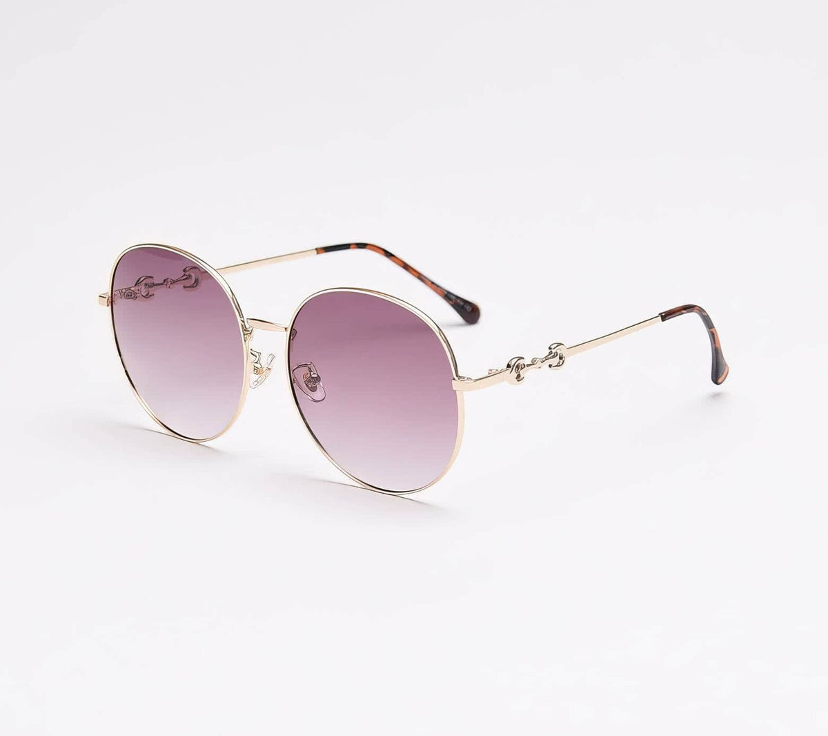 Round Metal Frame Eyewear Orange/Black / Resin