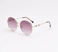 Round Metal Frame Eyewear Orange/Black / Resin