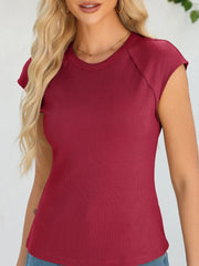 Round Neck Cap Sleeve T-Shirt