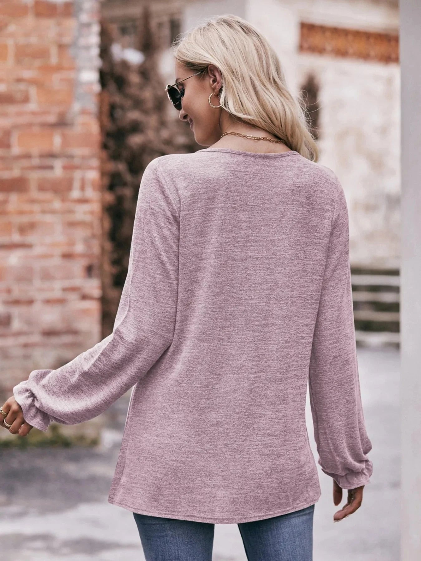 Round Neck Long Sleeve Casual T-Shirt
