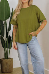 Round Neck Mesh Long Sleeve T-Shirt