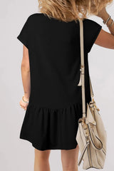 Round Neck Short Sleeve Mini Dress
