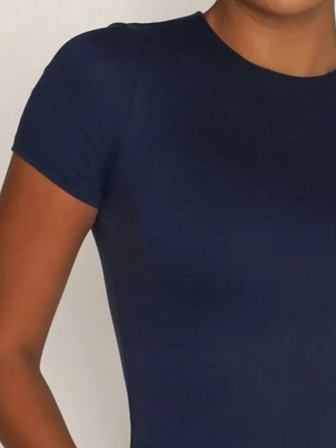 Round Neck Short Sleeve Swim Top