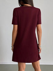 Round Neck Short Sleeve T-Shirt Dress