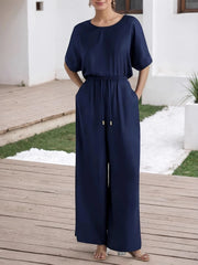Round Neck Top and Pants Set