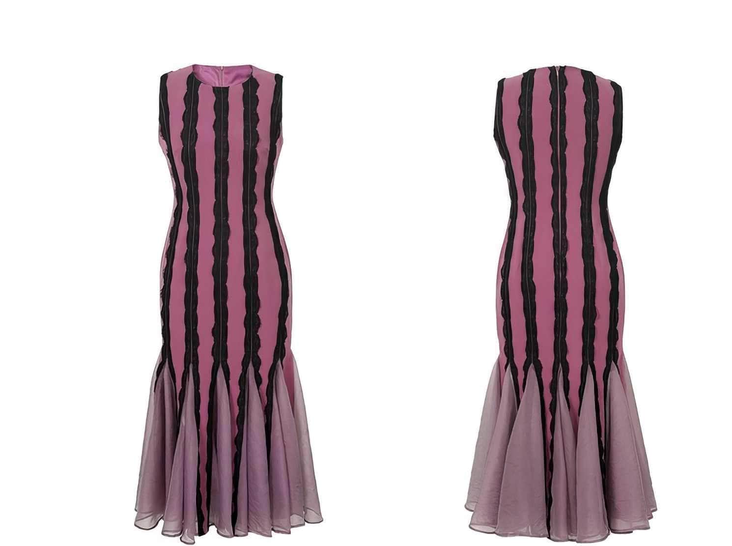 Roundneck Sleeveless Laced Mermaid Dress